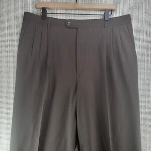 Zanella Dress Pants Mens 38 Brown Pleated Front Made in‎ Italy Trousers Mod 991